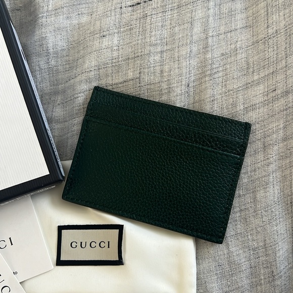๐๐ฏ% Authentic Gucci Card Case - Card Wallet - Gucci Zumi Green Leather - Picture 2 of 3